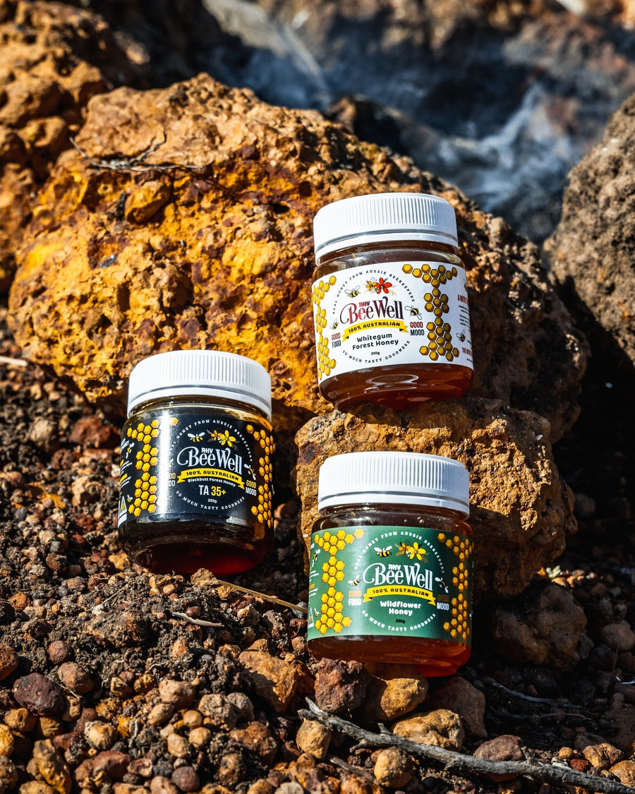 Multi-format honey packaging developed for an Australian consumer brand project coordinated by TL Enterprises