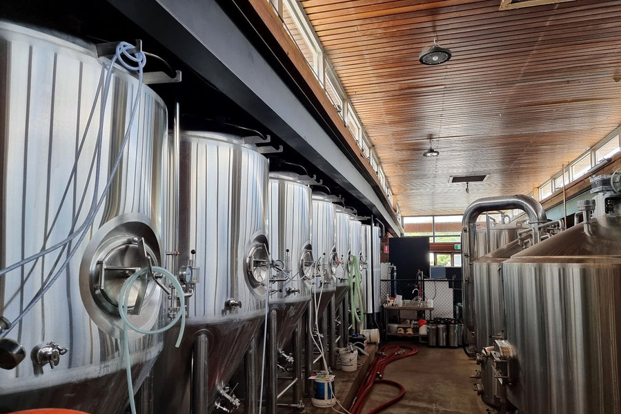 Installed stainless steel tanks and brewhouse equipment for the 15BBL brewery project in Manjimup, Western Australia