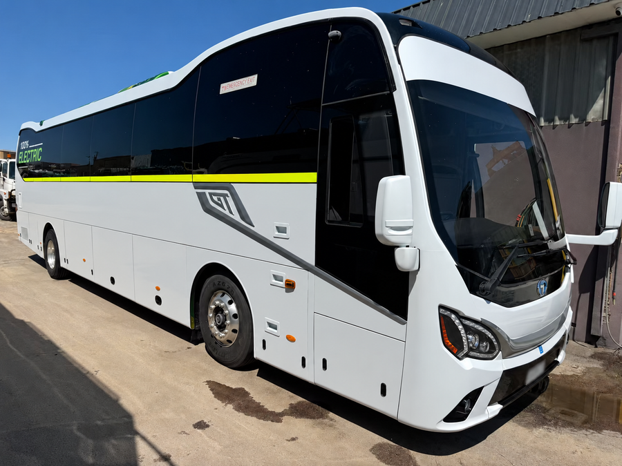 Fully electric commercial coach supplied through a TL Enterprises custom vehicle project