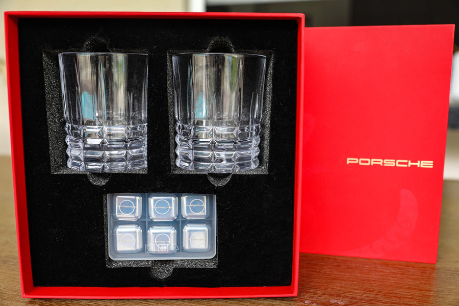 Porsche seasonal gifting whisky glass set developed by Shanghai sourcing team