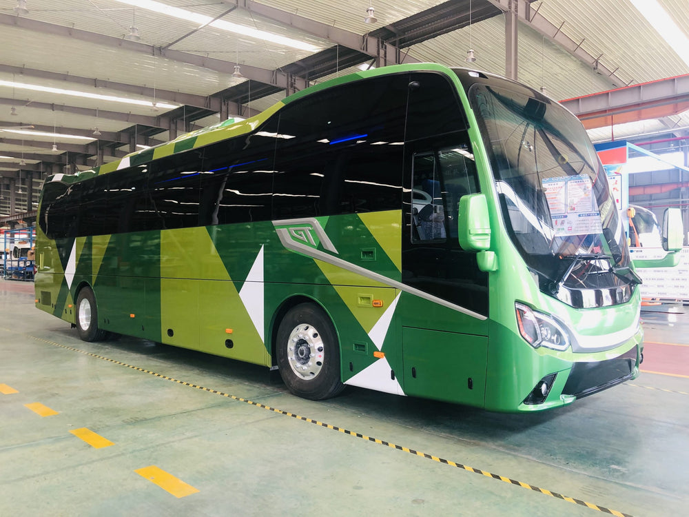Coach on a factory floor, from TL Enterprises' archived vehicle sourcing imagery